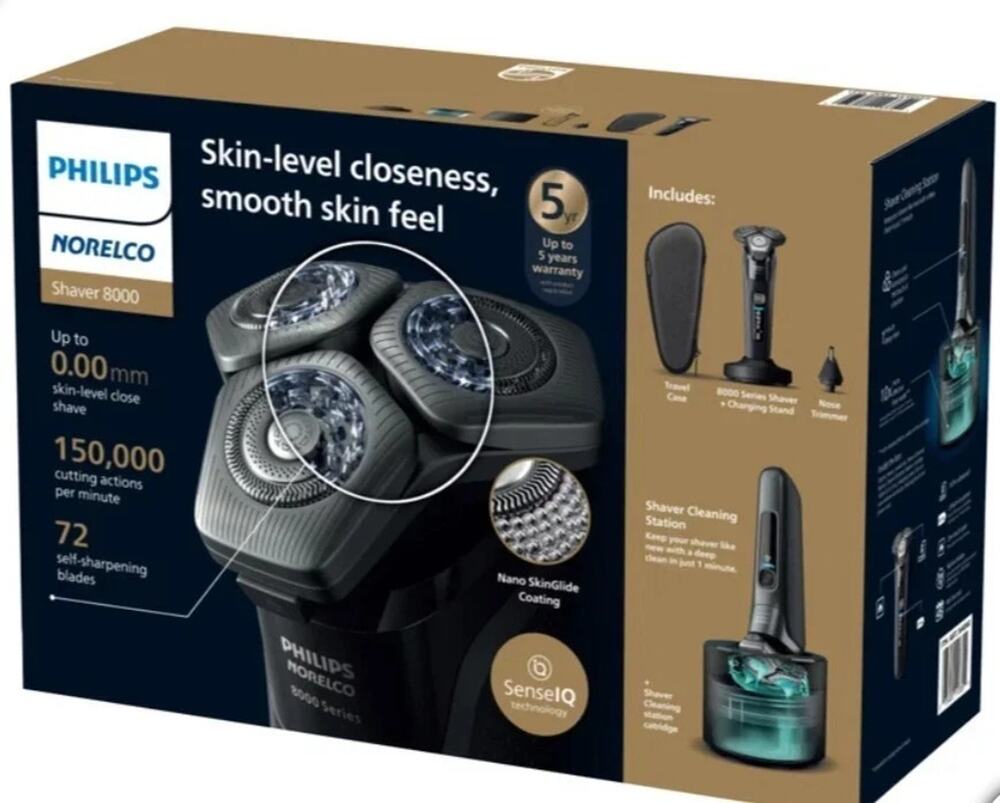 Philips Norelco Shaver 8000 Wet Dry SenseIQ Electric Shaver Trimmer OEM